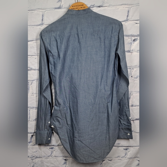 NWT Burberry Men's Benfleet Denim Blue Chambray Shirt Button Down Shirt sz XXS - Picture 13 of 16
